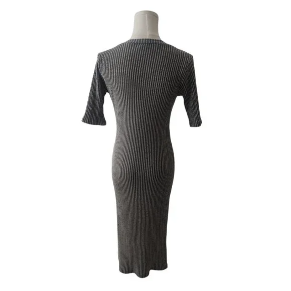 Toska Grey Knit Bodycon Dress - Picture 3 of 5
